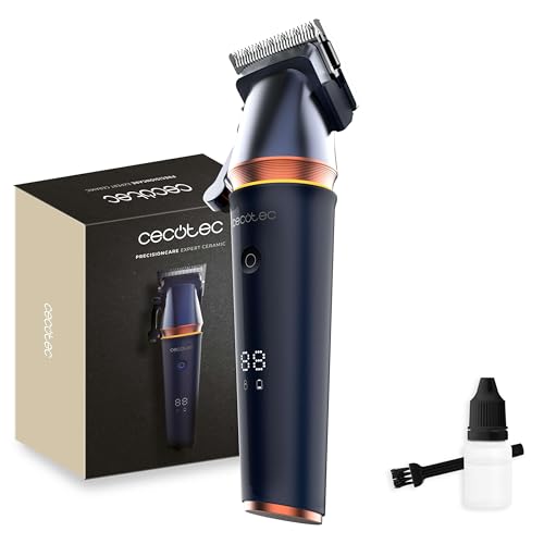 Cecotec Cortapelos Máquina de Cortar el Pelo con 6 Peines PrecisionCare Expert Ceramic. Motor Brushless, Cuchillas de Cerámica, Autonomía 120mins, 5 Niveles de Ajuste 0,8 a 2 mm, Ergonómico