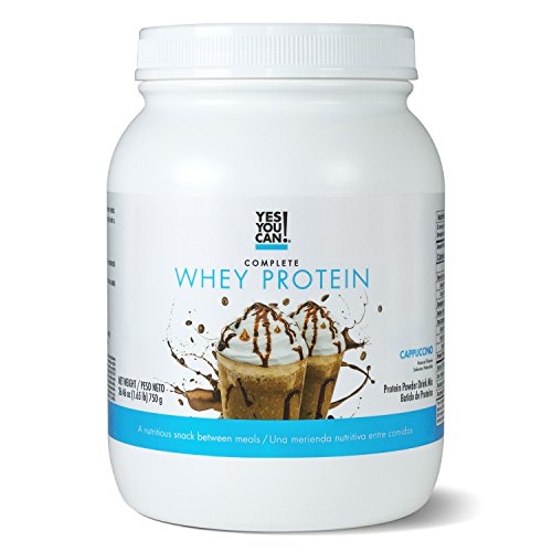 Yes You Can! Complete Whey Protein, a Nutritious Snack Between Meals, 15 Grams of Protein, Helps Lose Weight and Build Muscle, Batidos de Proteína Completo para Bajar de Peso - 1.65 Lb, Cappuccino (Best Protein Shake Diet Plan)