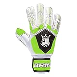 Goalkeeper Gloves Brine King Match 3X Soccer Goalie Glove Finger Save Protection Spines (Toxic, 10)