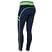 Seattle 12th Man Fan Navy Leggings with Lime Line (Large/X-Large)