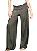TL Women's Made in USA Comfy Wide Leg Long Boho Maternity Palazzo Gaucho Pants Charcoal