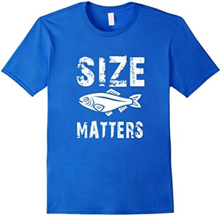 Men's Size Matters Fish T-Shirt Funny Fishing T-Shirt Big Fish 2XL Royal Blue
