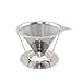BOCHA - Pour Over Coffee Cone Dripper, Permanent and Reusable Stainless Steel Filter with Removable Cup Stand and FREE eBook (18/8 Steel)