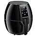 Air Fryers, POSAME 1500W Air Fryer XL 4.2 QT Black LCD Digital Touch Screen Oilless Airfryer for Healthier Crisp Foods, Anti-scratch and Easy Clean Design, Auto Off and Memory Function