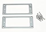 KAISH 2pcs Metal Chrome Mini Humbucker Pickup Mounting Rings Flat Base Mini Pickup Frame