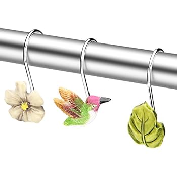 Amazon Com Lenox Simply Fine Chirp Shower Curtain Hooks Multi
