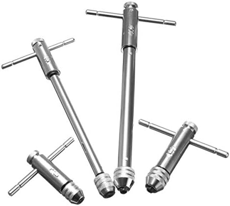 HeroStore M3-M8 M5-M12 Lengthen Reversible T Bar Handle Ratchet for Tap Die Set Taps Wrenches Wire Tapping Wrench Adjustable Holder Tool