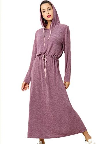 UAime Casual Dress for Women Long Sleeve Maxi Dress Woman Sweatshirt Dress Hoodie Hoody Long Dresses