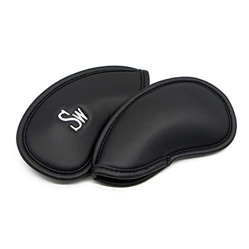 KUWAN 12pcs Golf Iron Head Covers - Thick Synthetic Leather Golf Club Headcover Set Fit All Brands