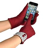 Binmer(TM)Womens Touch Screen Winter Warm Elegant Wrist Gloves Mittens (Red)
