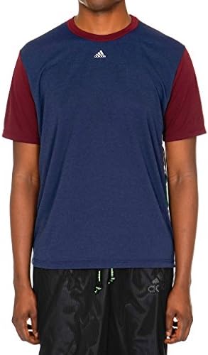 Adidas by Kolor Men's Climachill T-Shirt, Dark Indigo/Maroon/Dark Green, X-Large