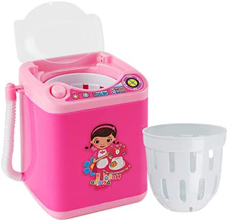 BeautyShe Washing Machine Toy, Baby Home Miniature Laundry Playset - Mini Pretend Play Toy for Kids (Pink Machine with Filter)