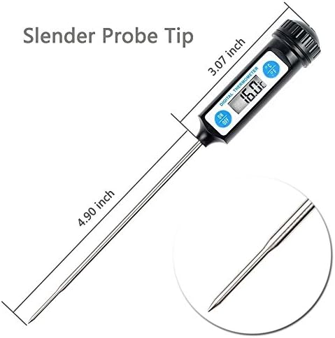 Anpro Thermomètre de Cuisson,Thermomètres de Cuisine Thermomètre Numérique Digital avec Sonde Longue et LCD Ecran pour Nouriture, Viande, Huile, Lait, Vin, BBQ et Eau Chaude - Noir - Cuisine A Vivre Anpro Thermomètre de Cuisson,Thermomètres de Cuisine Thermomètre Numérique Digital avec Sonde Longue et LCD Ecran pour Nouriture, Viande, Huile, Lait, Vin, BBQ et Eau Chaude - Noir