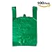 LazyMe T Shirt Bags, Plastic Bags with Handles for Grocery, Retail and St. Patrick's Day, Bolsas De Plastico Para Negocio, 12x20 Inch (Green, 100pcs)