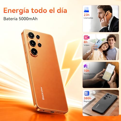 Blackview Wave 10C Mobile Phone Android 16, 16GB+32GB/1TB, 32MP+13MP, 5000mAh, 6.88" Screen, 4G Dual SIM, GPS, 3 Slots, 3.5mm, 3 Years Warranty, Orange