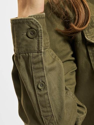 Women Vintage Shirt Long Sleev, Farbe: Olive, Größe: XS