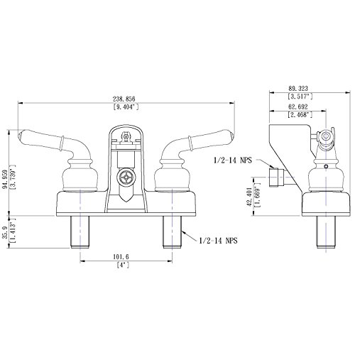 Builders Shoppe 3210BN/4120BN RV/Motorhome Replacement Non-Metallic Two Handle Tub Shower Faucet Valve Diverter with Matching Hand Held Shower Set Brushed Nickel Finish