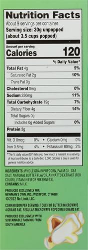 NEWMAN’S OWN LIGHT BUTTER POPCORN, 3.5 OZ, 3 CT