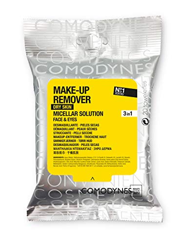 Comodynes Makeup Removers Toweletts for Face and Eyes with Oats for Dry Skin. 3 -20 towels packs