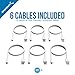 SABRENT [6-Pack 22AWG Premium 3ft Micro USB Cables High Speed USB 2.0 A Male to Micro B Sync and Charge Cables [White] (CB-M63W)