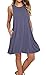 AUSELILY Women's Summer Dress Sleeveless Floral Mini Dresses with Pockets Bohemian Dress 2025 New Purple Gray M