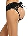 Avidlove Crotchless Panties for Women Lace Bowknot Open Croth Panty Black XL