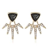 Women Lady Crystal Rhinestone Dangle Ear Stud Earrings by SUNSCSC (golden)