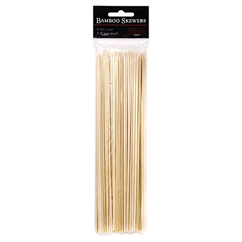 Skewers, Natural Bamboo, 100 Count, 6 Inches, BBQ Skewers, Kabobs, Fruit Sticks, Fondue Sticks, Campfire Sticks