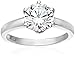 Amazon Collection Platinum-Plated Sterling Silver Round-Cut Swarovski Zirconia Engagement Ring