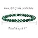 Natural Green Malachite Crystal 6mm Round Beads Stretch Bracelet 7 Inch