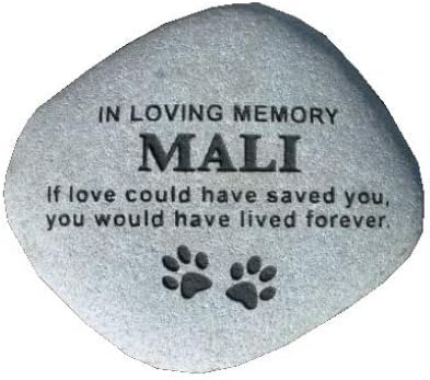 Pet Headstone Memorial Stone Grave Marker 12" Large River Rock Endearment Capacity