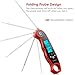 seatore Meat Thermometer, Waterproof Food Thermometer Digital Instant Read Thermometer Grill Thermometer with LCD Backlight Collapsible Internal Probe & Calibration for Kitchen, BBQ, Milk, Tea (red)