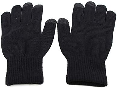 Uozzi Touch Screen Knit Glove Hand Warm Texting Gloves for Smartphones and Touchscreens, Black