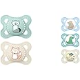 MAM Original Matte Baby Pacifier 2 Pack & Day & Night Silicone Pacifier 3 Pack for Boys 0-6 Months