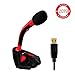 KLIM Voice - USB Microphone Stand for Laptop for Laptop - Gaming Microphone PS4 - Red - New Version