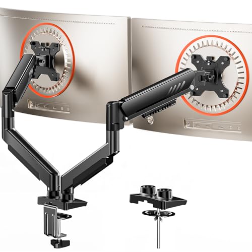 ErGear Monitor Halterung 2 Monitore 13-32 Zoll, 9KG, VESA 75/100, Schwarz