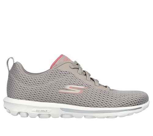 Skechers Womens GO Walk Travel - Fun Journey Taupe Coral Walking Shoes, 5 UK 2