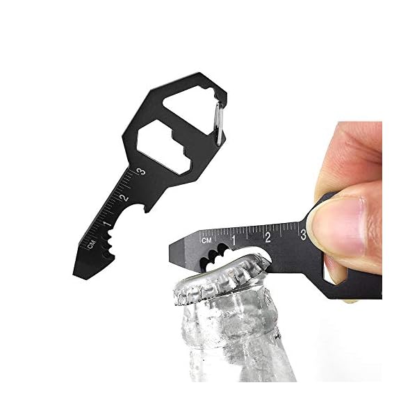 2PCS Keychain Bottle Opener Multi Tool, 100 Stainless Steel EDC Gadget