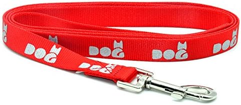 Enthun Basic Nylon Dog Leash with Water Repellent and 3M Reflective Pattern, 4ft and 5 ft Long (Large, Red)