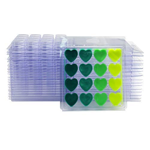 DGQ Wax Melt Molds Heart Shape Clear Wax Molds Plastic Wax Melt