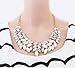 Tzou Lady Fashion Pearl Rhinestone Crystal Chunky Collar Statement Necklace