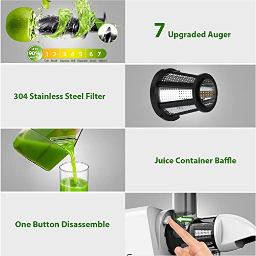 KOIOS Slow Juicer, Masticating Juicer Extractor, Cold Press Juicer