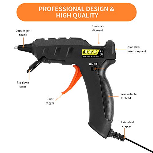 Hot Glue Gun, AONOKOY 60W Mini Glue Gun with 30pcs Glue Sticks, Anti-hot Cover Melt Glue Gun Kit for Creative Arts & Crafts, Home Quick Repairs, Festival Decoration