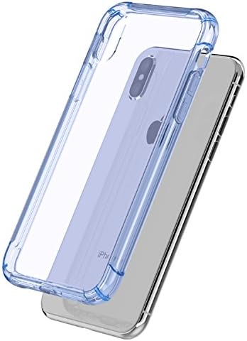 Case for iPhone X / 10, AQT Protective Slim Design Cover Case Non Slip Finger Grip on Back Shockproof Drop Protection Soft TPU Gel Bumper for Apple iPhone X/10 - Clear Blue