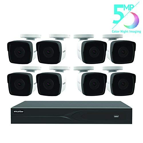 LaView 8 Channel 5MP Business and Home Security Cameras System 2TB HDD Surveillance DVR with 8 5MP Color Night Vision Bullet Cameras