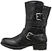 Rampage Women's Islet Motorcycle Buckle Mid Calf Low heel Boot,  Black , 8 M US