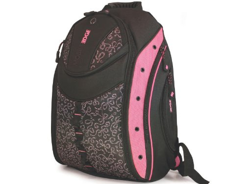 2078803 EXPRESS LAPTOP BACKPACK - BLACK/PINK RIBBONS - HOLDS 16 PC OR 17 MAC SCREENS - L
