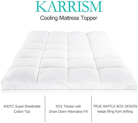Karrism Extra Thick Mattress Topper Full Cooling Mattress Pad Cover Topper 400tc Cotton Pillow Top 8 21inch Deep Pocket