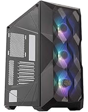 Cooler Master MasterBox TD500 Mesh Airflow ATX Mid-Tower with Polygonal Mesh Front Panel, Crystalline Tempered Glass, E-ATX up to 10.5 inch, Three 120mm ARGB Lighting Fans