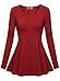 DJT Womens Scoop Neck Fitted Peplum Tunic Top X-Large Wine
